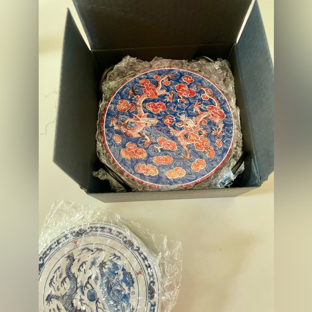 NWT! Goods of Desire Chinese Porcelain Coaster Set (4 Coasters)